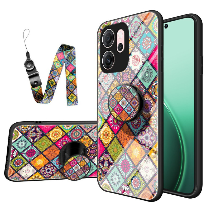Oppo Reno 14 F 5G Case Patchwork Support and Strap