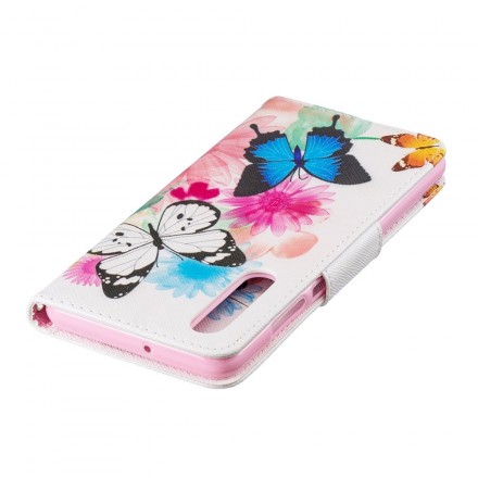 Cover Huawei P30 Painted Butterflies and Flowers