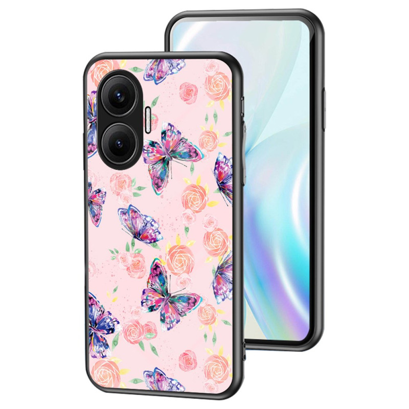 Case Poco F7 Tempered Glass Butterflies