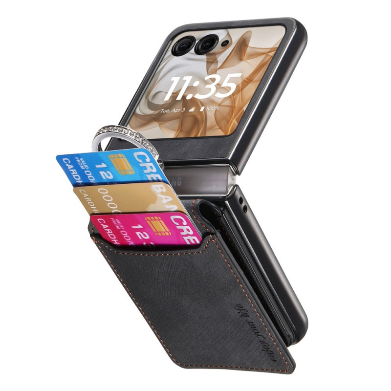 Cover Motorola Razr 60 Style Suede Case and Card Holder