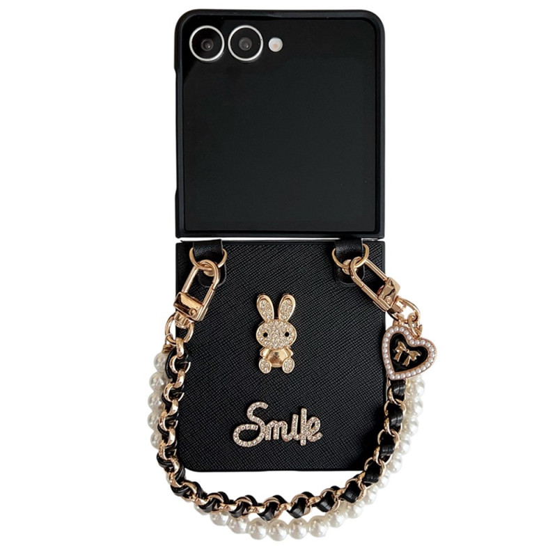 Samsung Galaxy Z Flip 7 Smile Rabbit Case with Wristband