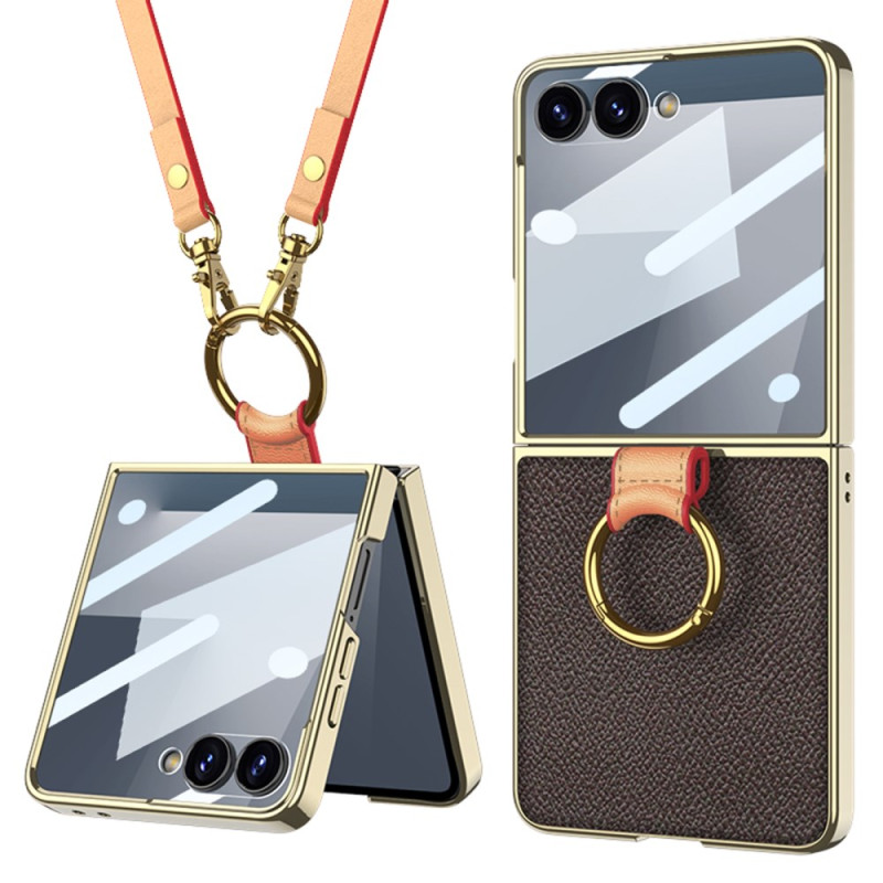 Samsung Galaxy Z Flip 7 Case Detachable Ring and Shoulder Strap