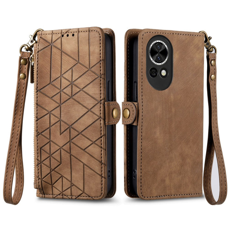 Case Huawei nova 13 Wallet with zipped pocket Geometric pattern