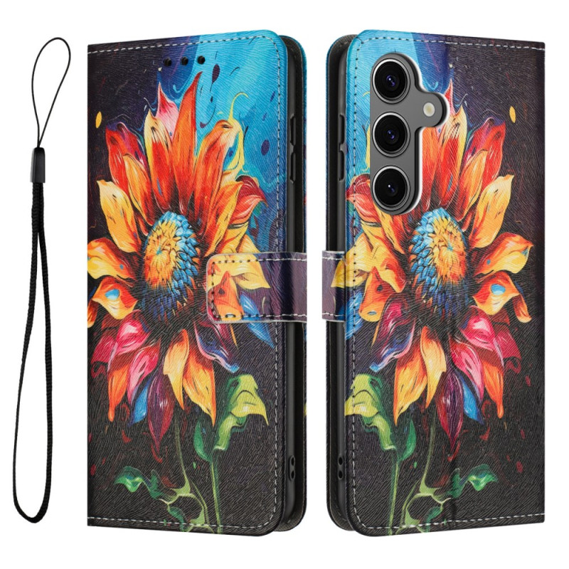 Samsung Galaxy S25 FE Sunflower Paint Case with Strap