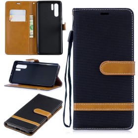 Huawei P30 Pro Fabric and Leather Effect Case with Strap