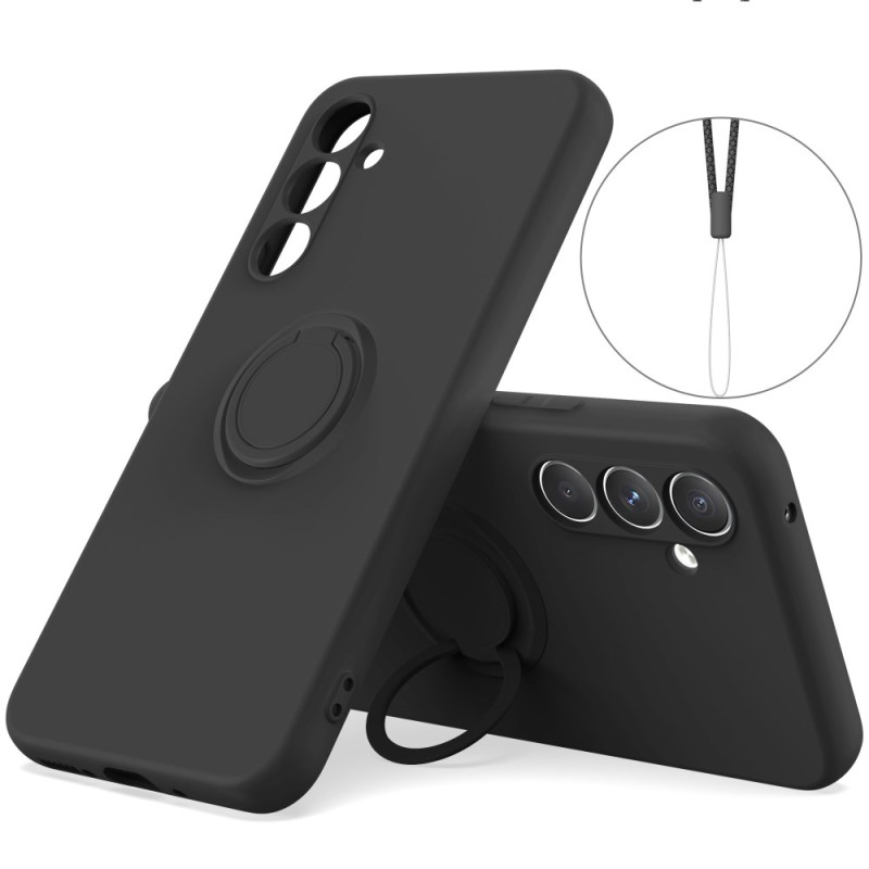 Samsung Galaxy S25 FE Silicone Case with Support Ring and Strap