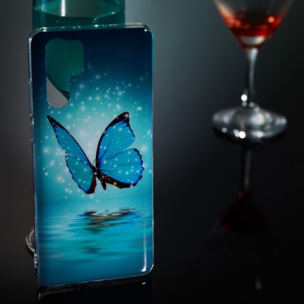 Case Huawei P30 Pro Papillon Bleu Fluorescent