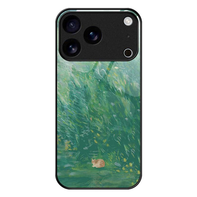 Case iPhone 17 Pro Max Tempered Glass Cat Paint