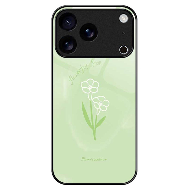 iPhone 17 Pro Max Toughened Glass Case Flowers