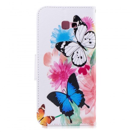 Samsung Galaxy J4 Plus Case Painted Butterflies and Flowers