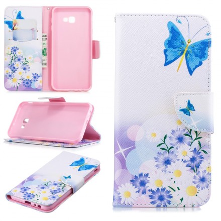 Samsung Galaxy J4 Plus Case Painted Butterflies and Flowers