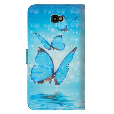Cover Samsung Galaxy J4 Plus Papillons Bleus Flounces