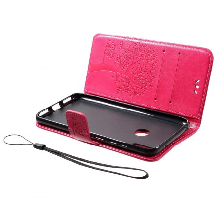 Case Huawei Y7 2019 Tree and Owls with Strap