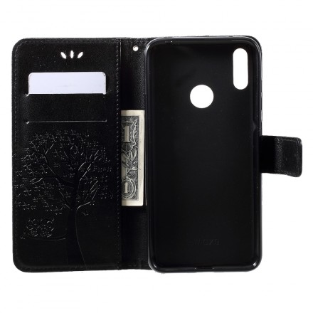 Case Huawei Y7 2019 Tree and Owls with Strap