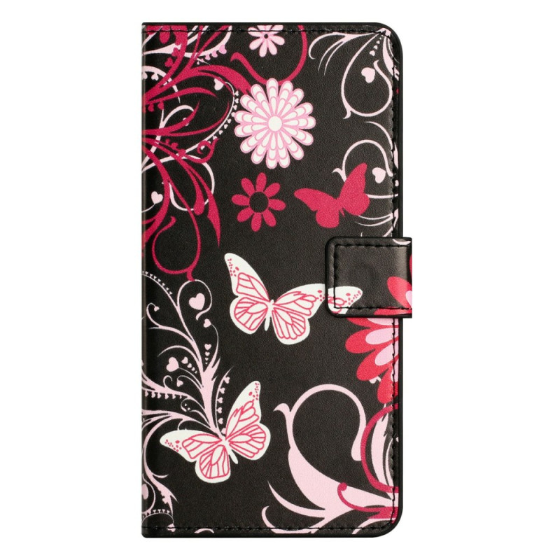 Moto G56 5G Case Butterflies On Black Background