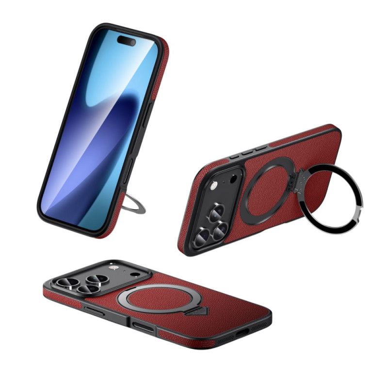 iPhone 17 Pro MagSafe Compatible Leather Case with Integrated Stand