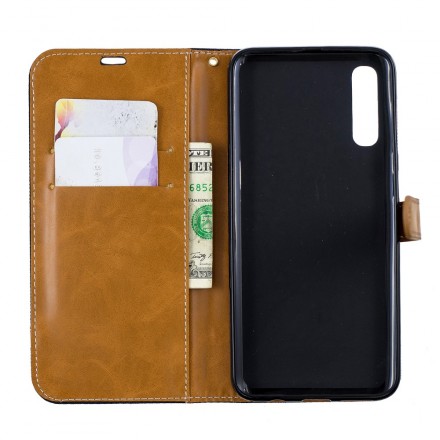 Samsung Galaxy A50 Fabric and Leather Effect Case with Strap