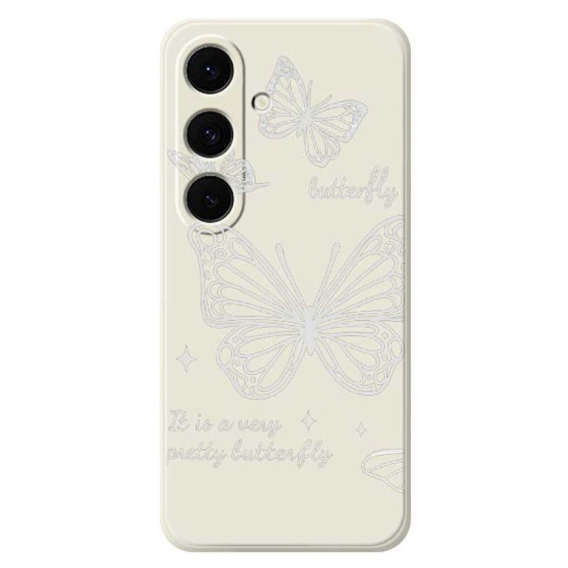 Samsung Galaxy S25 FE Silicone Case Butterfly White