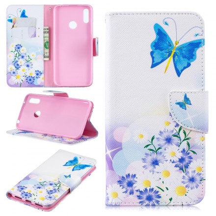 Cover Huawei Y7 2019 Painted Butterflies and Flowers