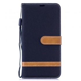Case Huawei Y7 2019 Fabric and Leather Effect with Strap
