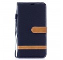 Case Huawei Y7 2019 Fabric and Leather Effect with Strap