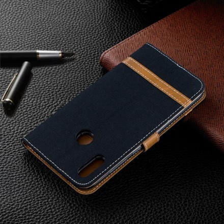 Case Huawei Y7 2019 Fabric and Leather Effect with Strap