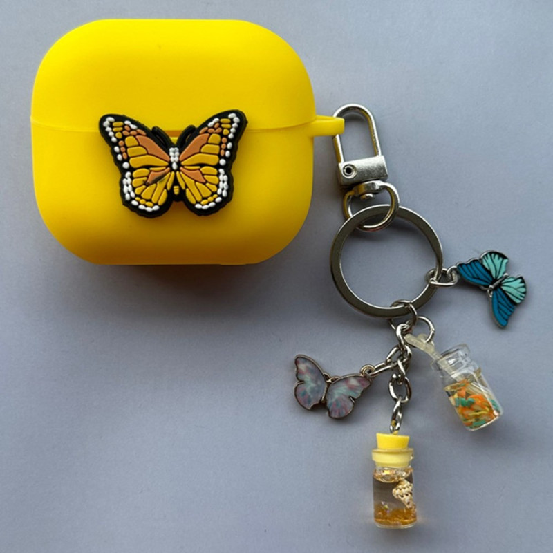 Samsung Galaxy Buds3 Pro / Buds3 Yellow Butterfly Case with Pendant