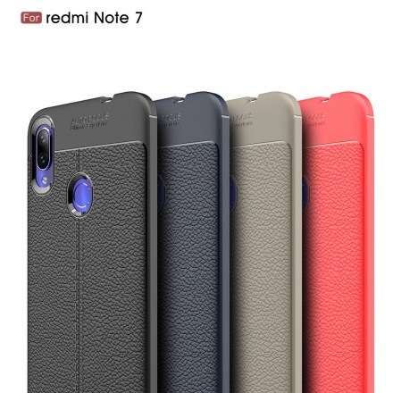 Cover Xiaomi Redmi Note 7 Leather Effect Lychee Double line
