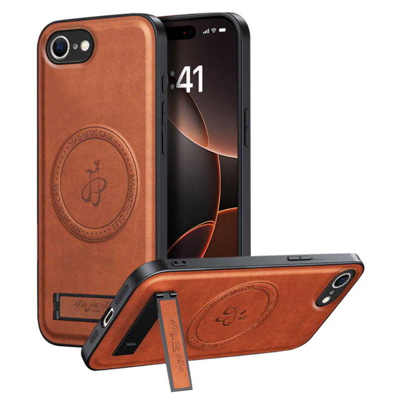 Leather-effect iPhone 16e MagSafe case with stand