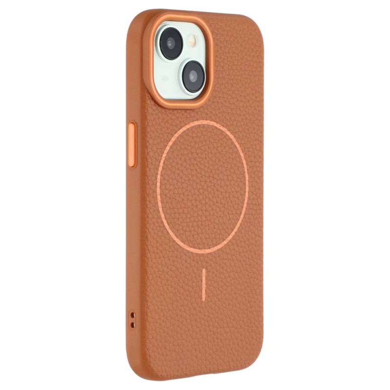 Case iPhone 15 MagSafe Leather Effect Lychee
