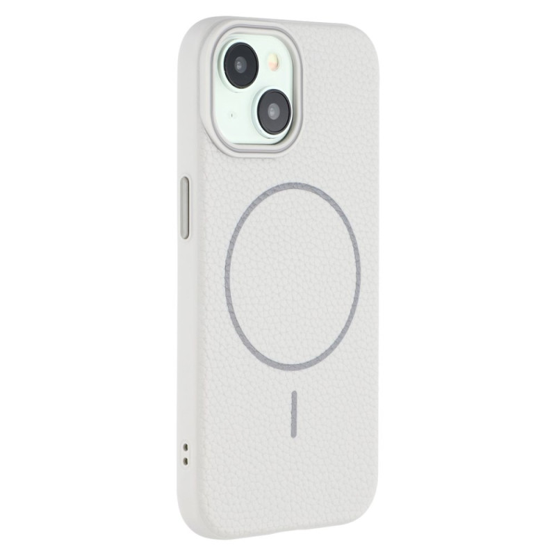 Case iPhone 15 MagSafe Leather Effect Lychee
