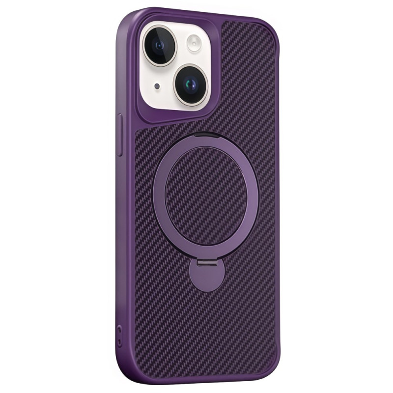 iPhone 15 Case MagSafe Rotating Support Carbon Fibre Texture