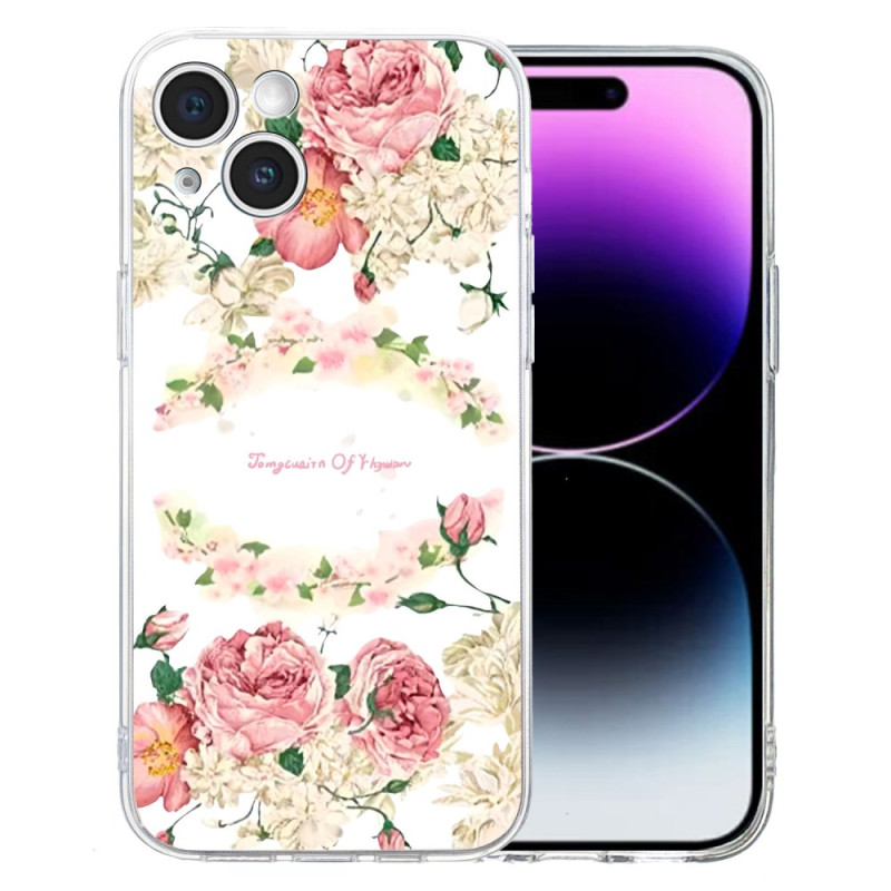 Case iPhone 15 Roses pattern