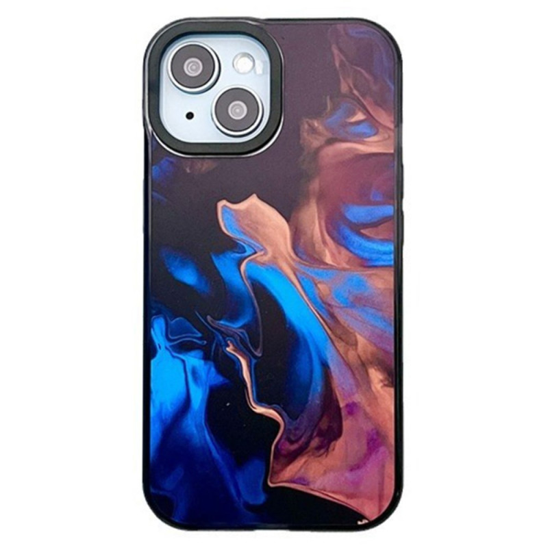 Elegant and resistant case for iPhone 15 - Red and Blue pattern