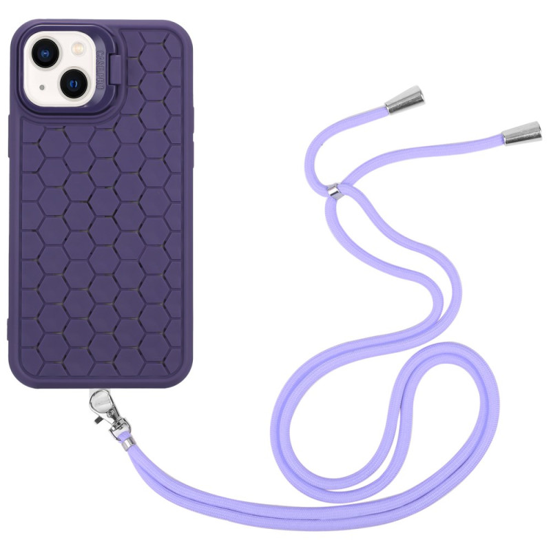 iPhone 15 Plus MagSafe Drawstring Case with Honeycomb Design Stand