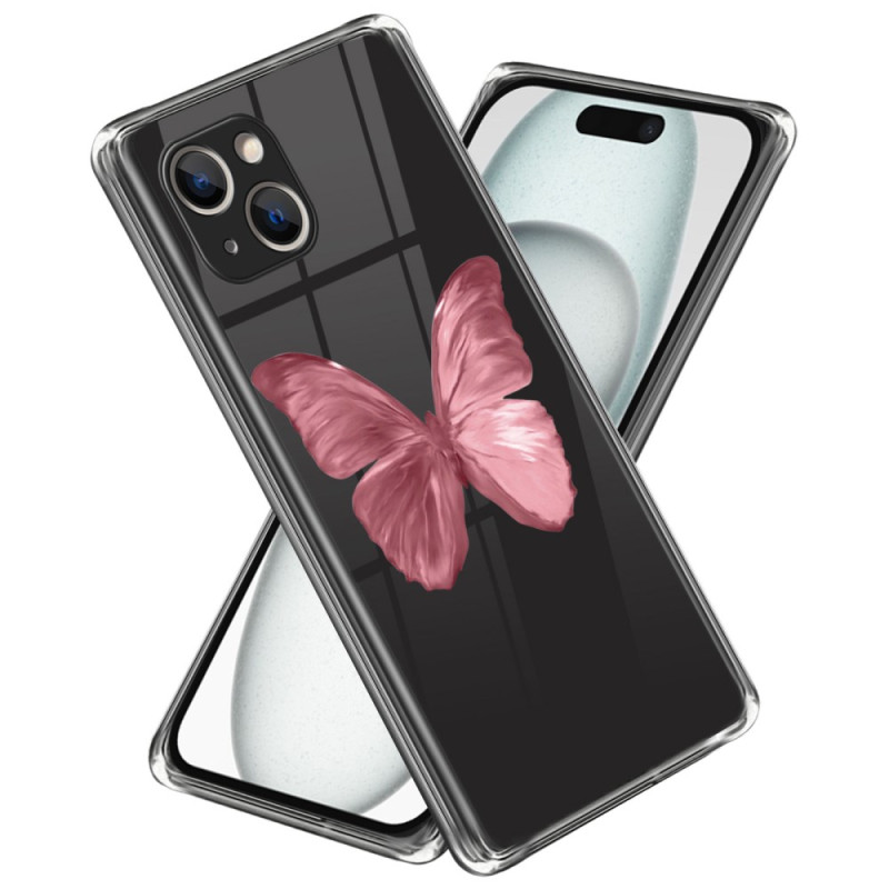 Pink Butterfly iPhone 15 Plus Case