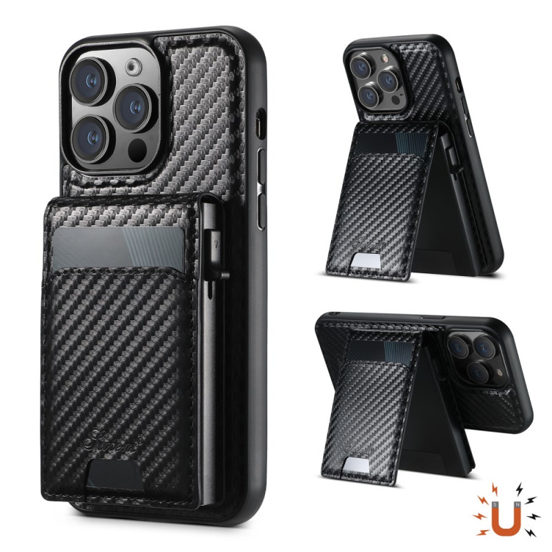 iPhone 15 Pro MagSafe Case with Carbon Texture Card Holder