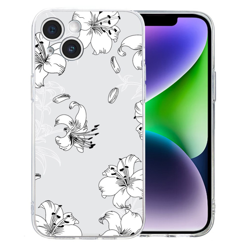 iPhone 14 Case Floral Design White