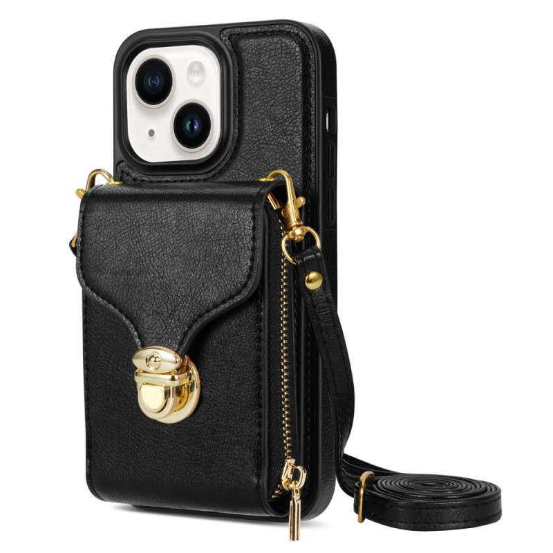 Case iPhone 14 Cardholder with zip and shoulder strap
