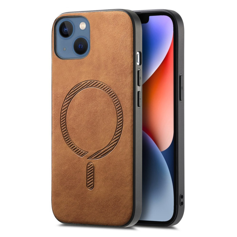 Leather-effect iPhone 14 Plus case MagSafe