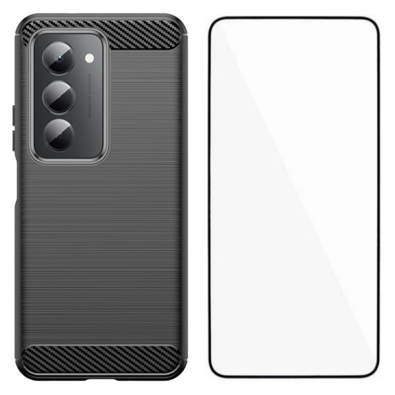 Xiaomi Redmi 15 4G / 5G Brushed Carbon Fibre Case with Screen Protector