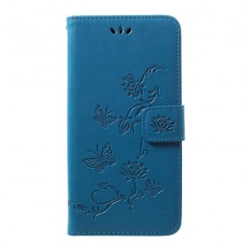 Case Samsung Galaxy A50 Butterflies and Flowers with Strap