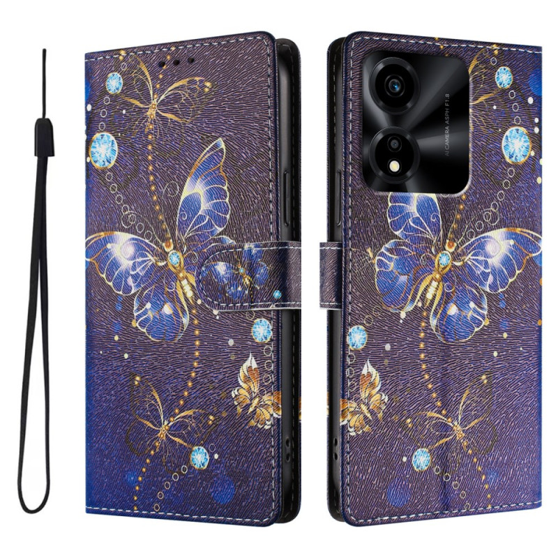 Honor X5c Plus Blue and Gold Butterflies Case