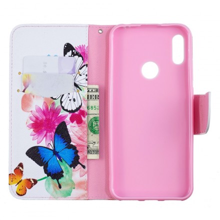 Cover Huawei Y6 2019 Painted Butterflies and Flowers