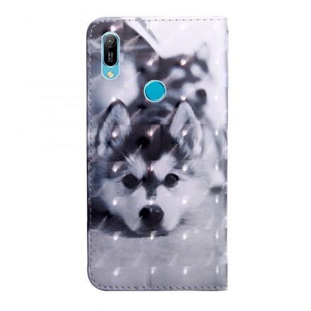 Huawei Y6 2019 Dog Case Black and White