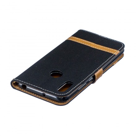 Case Huawei Y6 2019 Fabric and Leather Effect with Strap