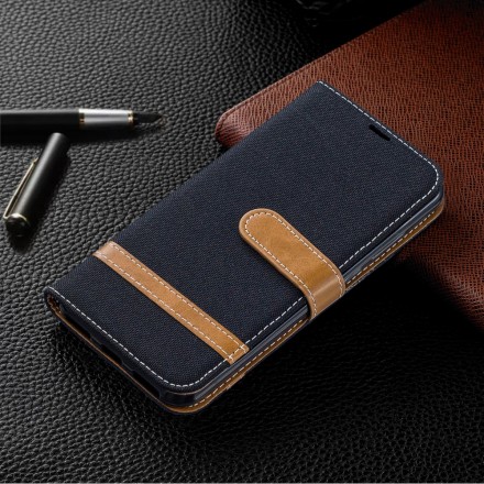 Case Huawei Y6 2019 Fabric and Leather Effect with Strap