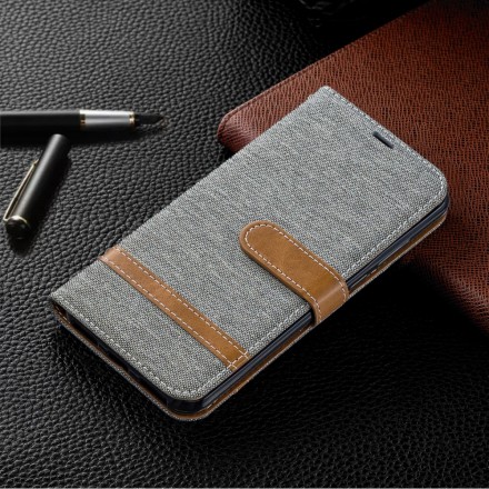 Case Huawei Y6 2019 Fabric and Leather Effect with Strap