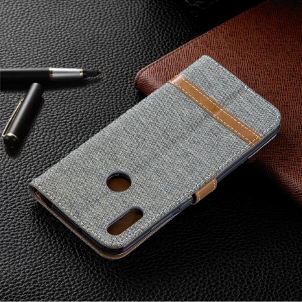 Case Huawei Y6 2019 Fabric and Leather Effect with Strap