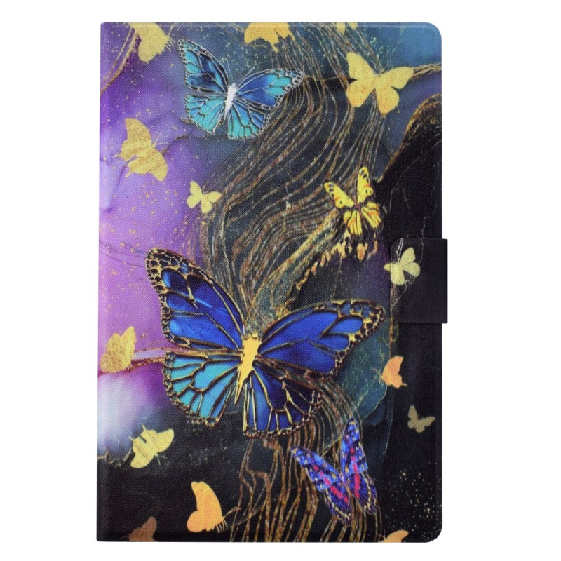Samsung Galaxy Tab S11 Gold and Coloured Butterflies Case